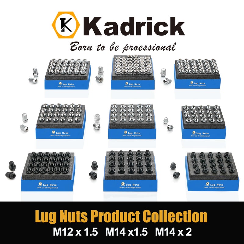 Kadrick M14*1.5 Ford F250 Lug Nuts 32Pcs,Replacement for 2017-2024 Ford F250/F350/F450/F550/F600, 21mm Hex 48mm Length Chrome OEM Factory Style Wheel Nuts with Attached Washers HCPZ-1012-B HCPZ-1012-A - Image 5